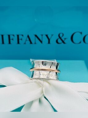 Tiffany & Co. Wide Concave Rubedo Belt Wide Band Ring 1837 Silver 6.5 Retired
